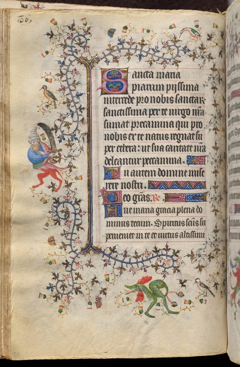 Hours of Charles the Noble, King of Navarre (1361-1425): fol. 43v, Text by Master of the Brussels Initials and Associates, book, 1400-1410