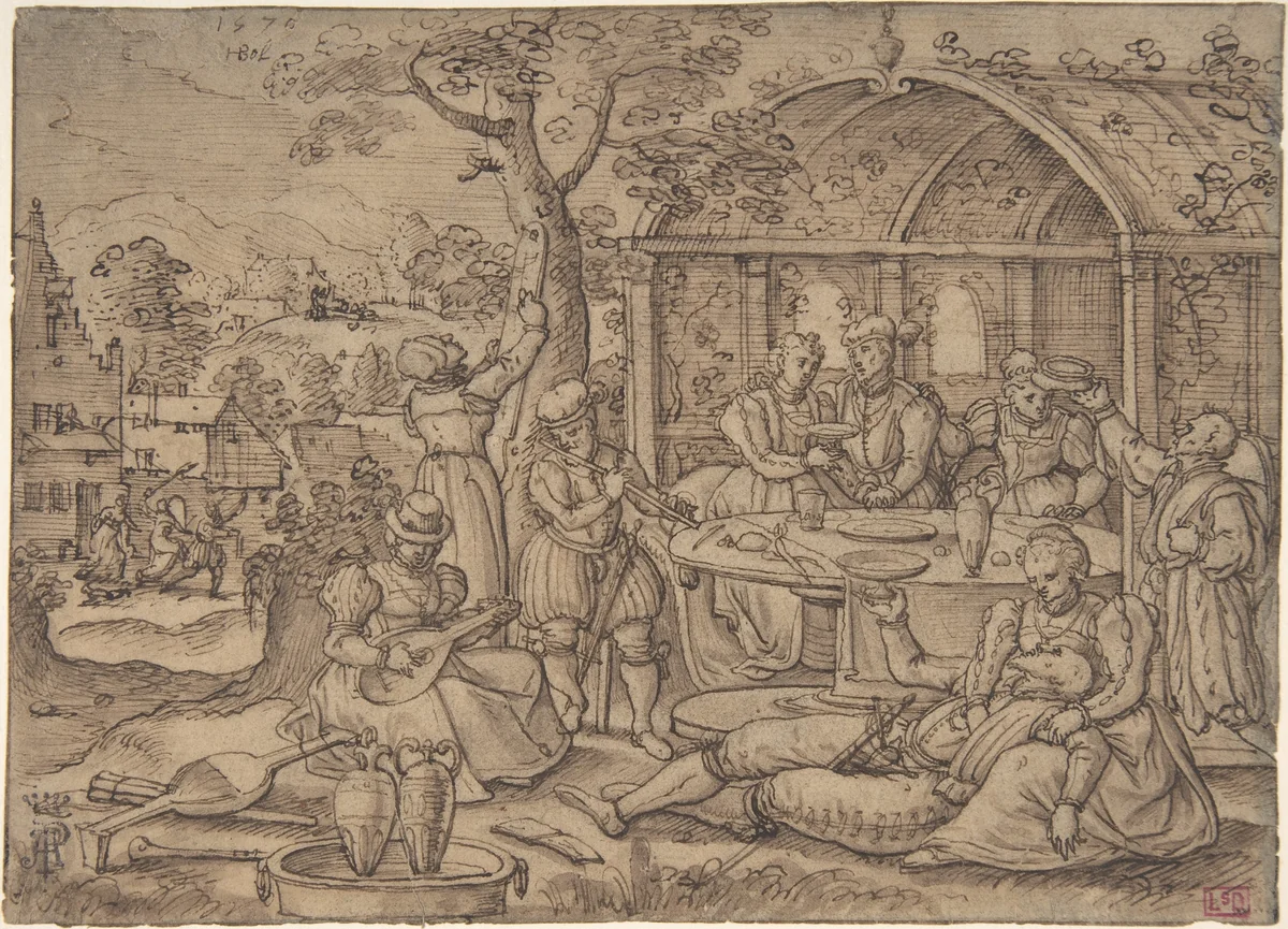 The Prodigal Son by Hans Bol, drawing, 1570