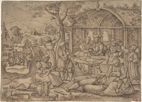 The Prodigal Son by Hans Bol, drawing, 1570