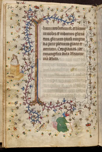 Hours of Charles the Noble, King of Navarre (1361-1425): fol. 22v, Text by Master of the Brussels Initials and Associates, book, 1400-1410