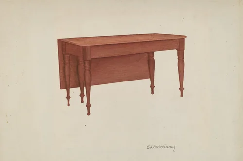 Table (Dining?) by Edward D. Williams, index of american design, 1935-1942