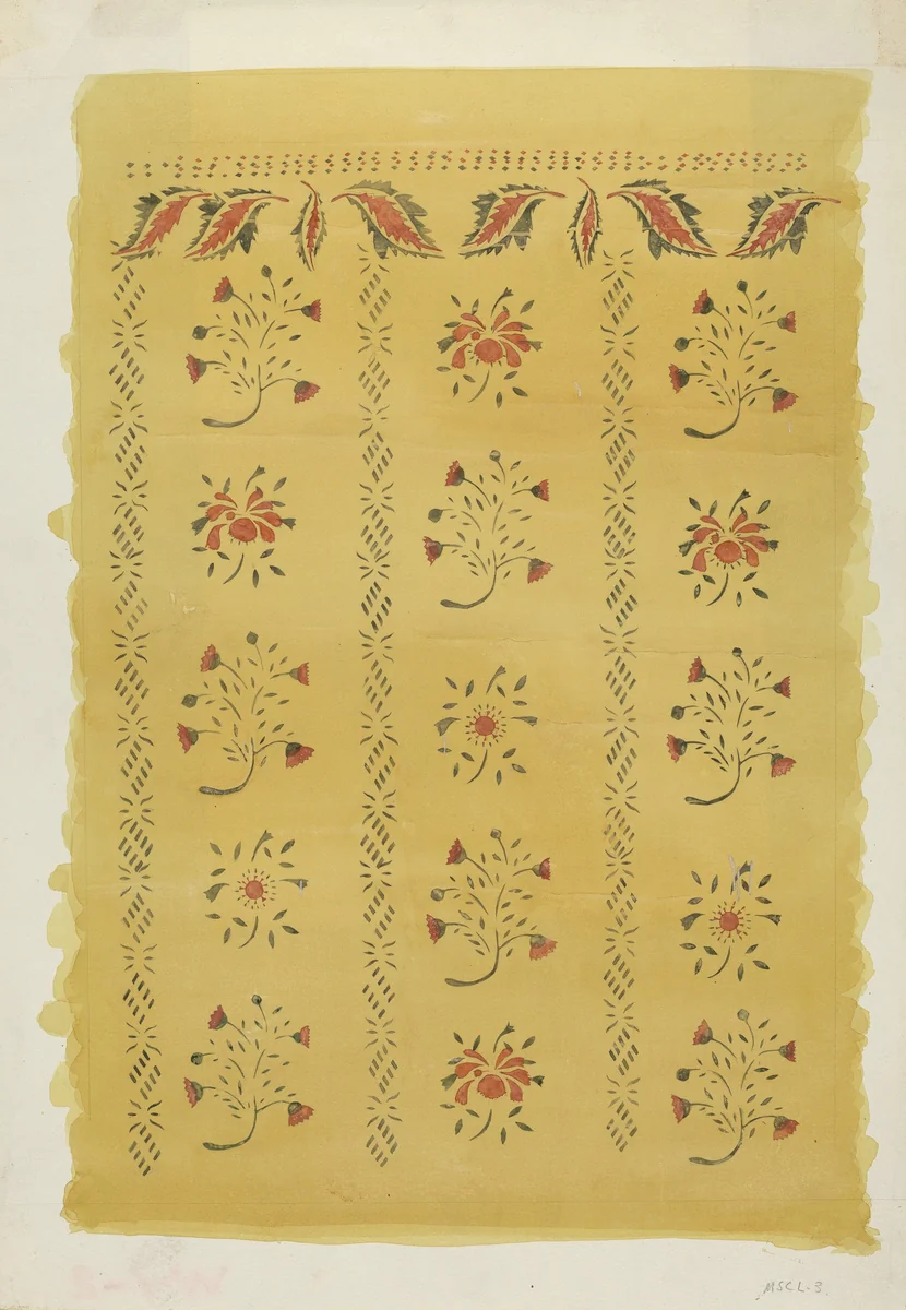 Stencilled Wall by Mildred E. Bent, index of american design, 1935-1942
