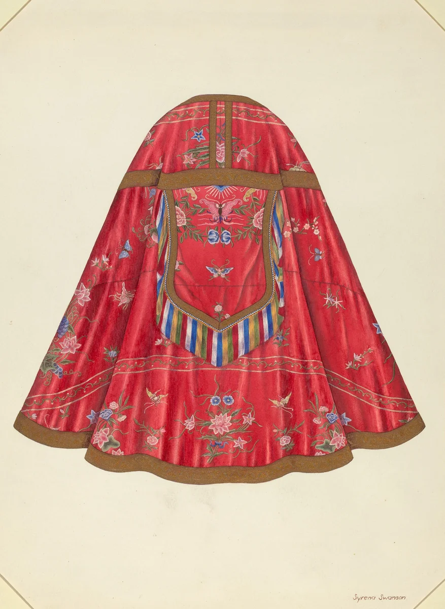 Ecclesiastical Vestment (back view) by Syrena Swanson, index of american design, 1940