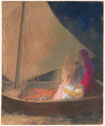 The Barque by Odilon Redon, drawing, 1902