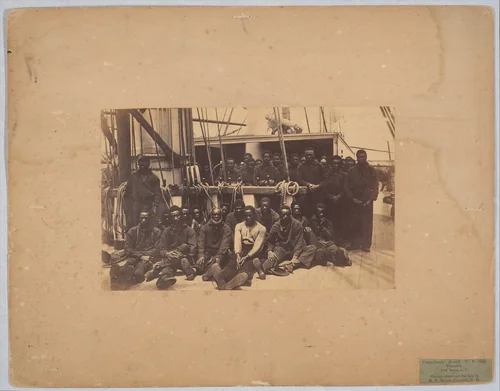Contrabands Aboard U.S. Ship Vermont, Port Royal, South Carolina by Henry P. Moore, photograph, 1861