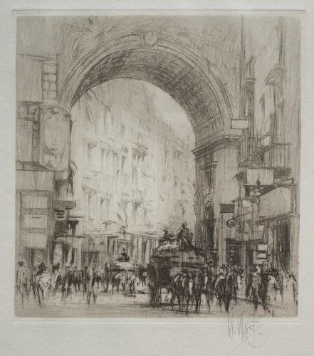 Arco San Carlo, Naples by William Walcot, print, 1921
