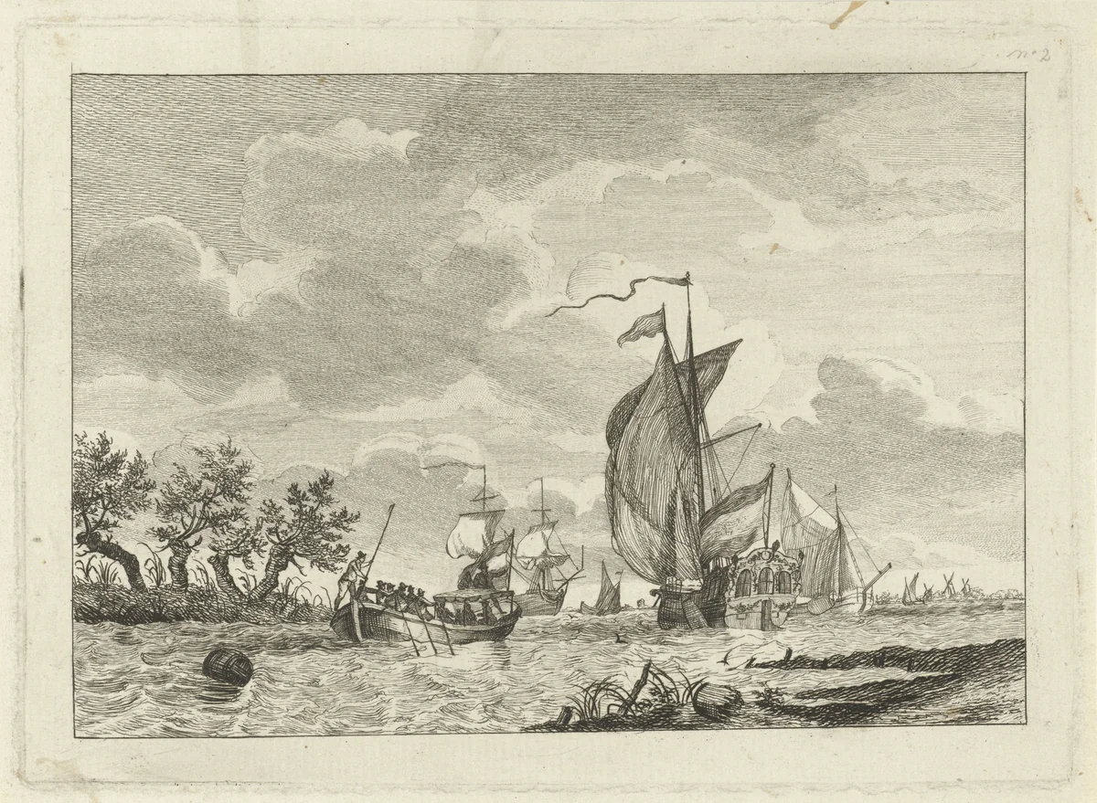 Riviergezicht by Gerrit Groenewegen, print, 1764-1826