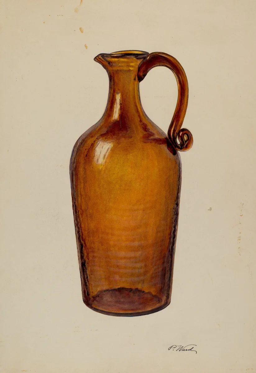 Glass Jug by Paul Ward, index of american design, 1940