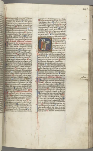 Fol. 230r, Psalm 97, historiated initial C, two clerics singing at a lectern. by Unknown, book, 1270-1300