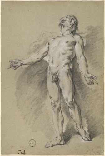Apollo by François Boucher, drawing, 1752