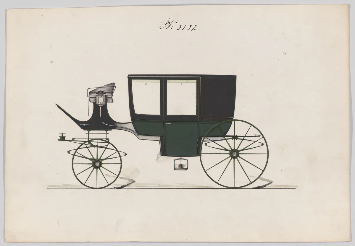 Coach #3132 by Brewster & Co., drawing, 1875