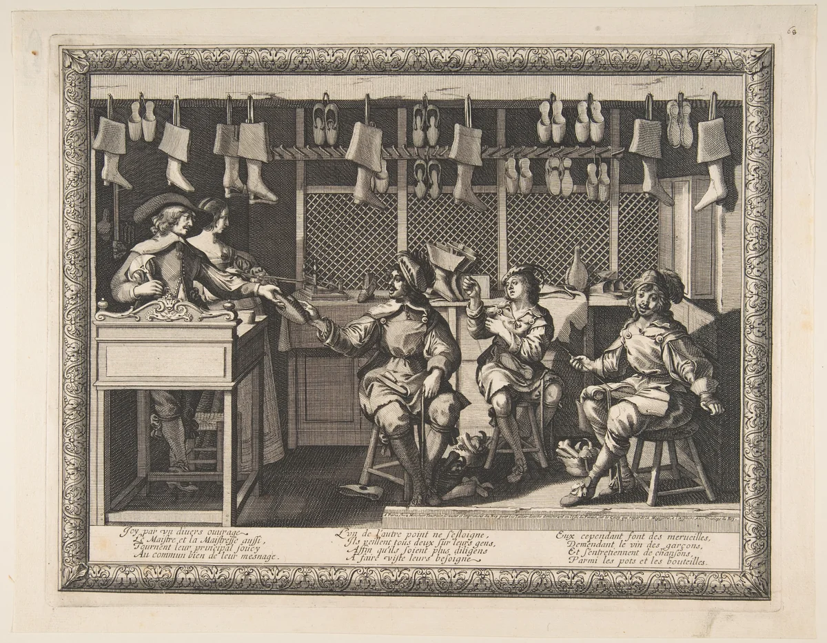 The Cobbler by Abraham Bosse, print, 1627-1637
