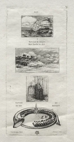 Rebus: "No, Morny is not dead for he is marrying again" by Charles Meryon, print, 1866
