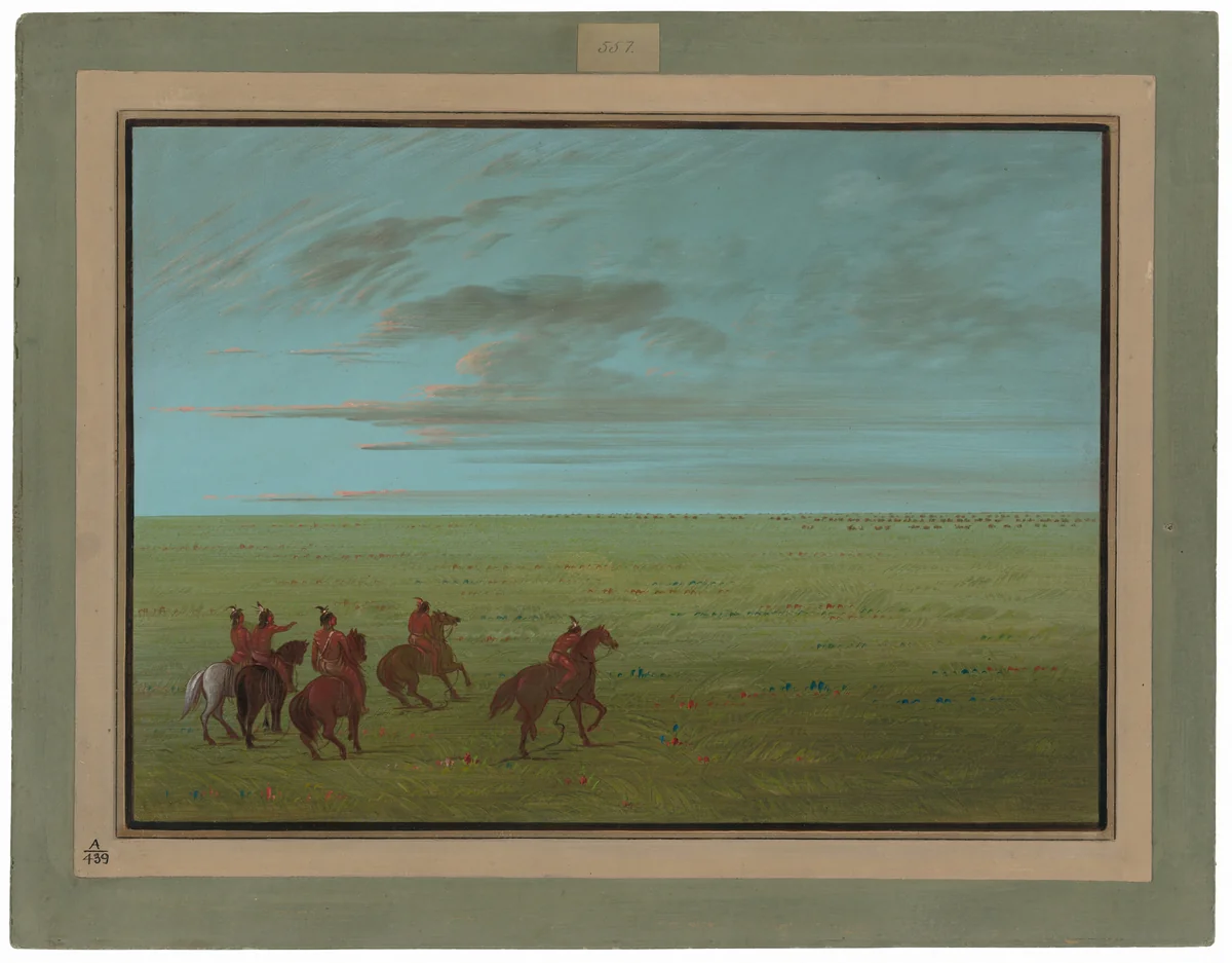 Connibos Starting for Wild Horses by George Catlin, painting, 1854-1869