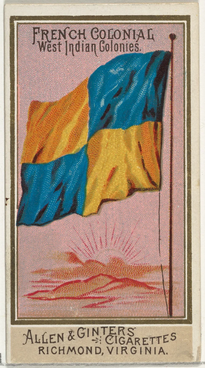 French Colonial West Indian Colonies, from Flags of All Nations, Series 2 (N10) for Allen & Ginter Cigarettes Brands by Allen & Ginter, print, 1890