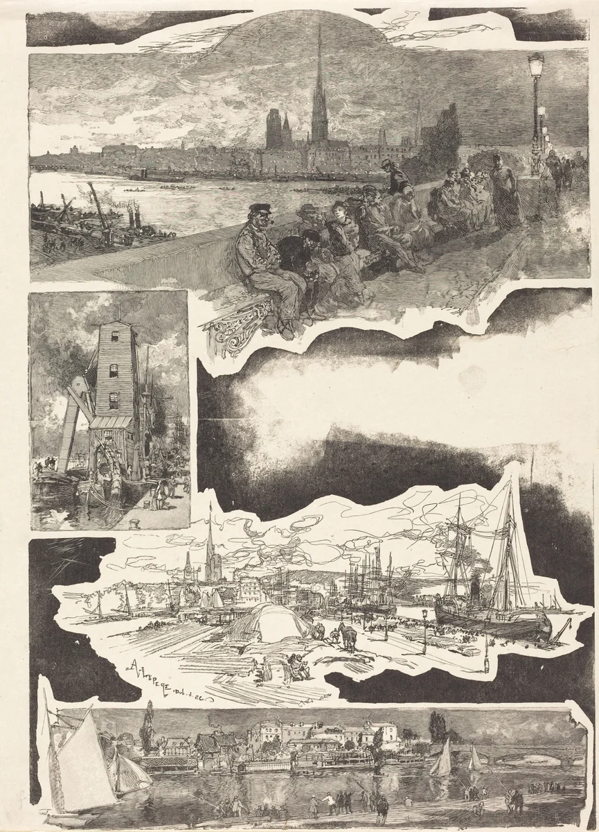 Rouen by Auguste Lepère, print, 1888