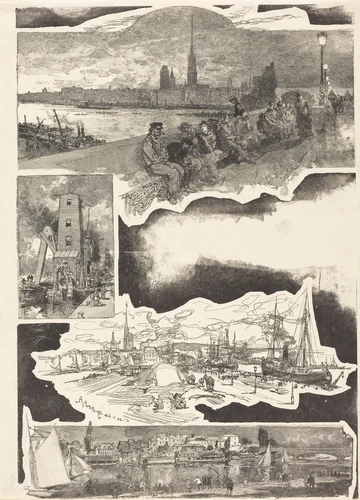 Rouen by Auguste Lepère, print, 1888