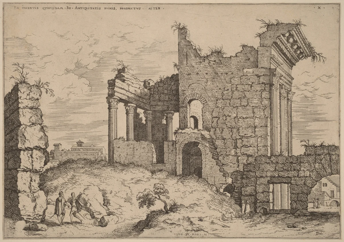 Second View of the Forum of Nerva by Hieronymus Cock, print, 1550