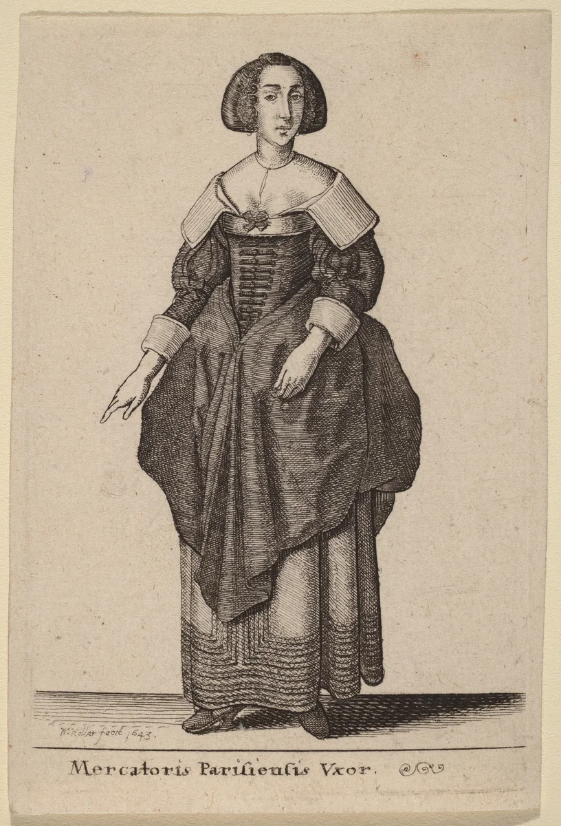 Mercatoris Parisiensis Vxor by Wenceslaus Hollar, print, 1643