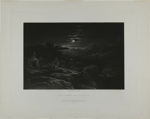 David Spareth Saul at Hachilah, from Illustrations of the Bible by John Martin, print, 1835