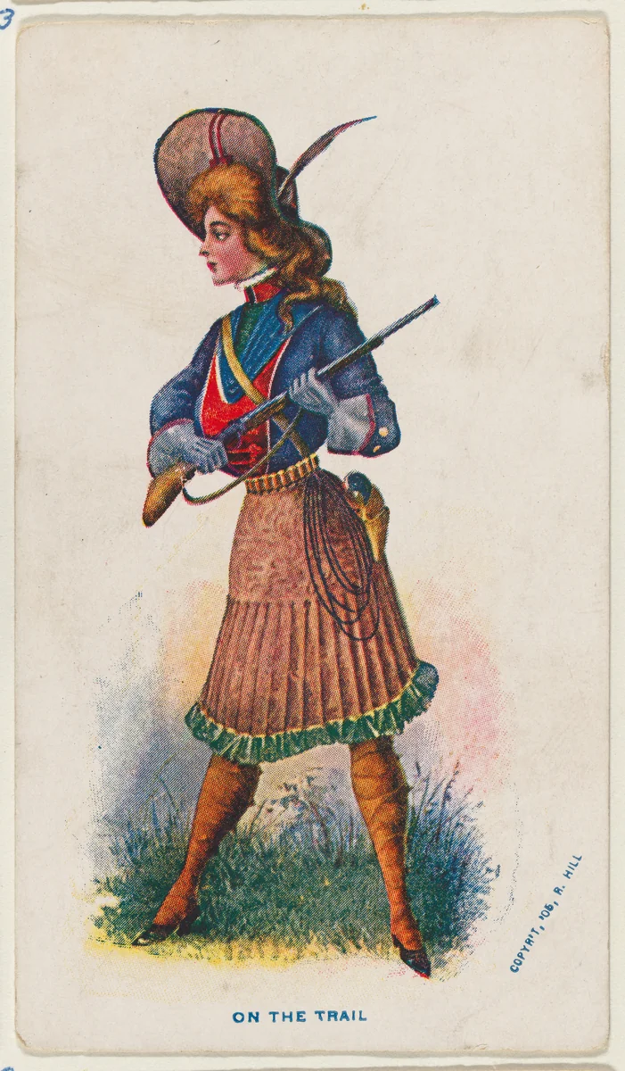 On the trail, from the "Girls and Men in Costume" series (T65), issued with Golden Eagle Cigars by I. Lewis & Co. by I. Lewis & Co., print, 1903