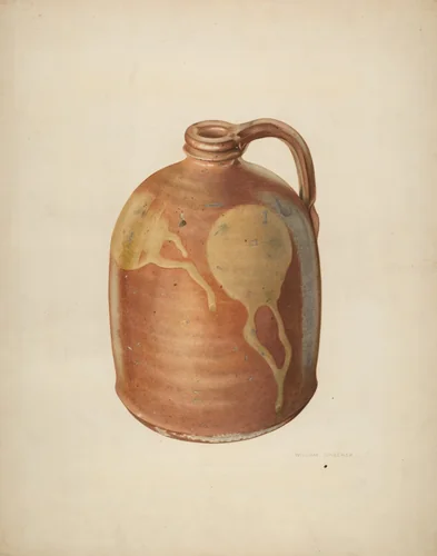 Galena Pottery Jug by William Spiecker, index of american design, 1938