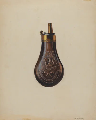 Powder Horn by Grace Halpin, index of american design, 1937