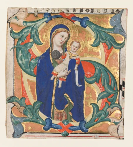 Initial S[alve sancta parens] from a Gradual: Madonna and Child by Don Silvestro dei Gherarducci, manuscript, 1370-1374