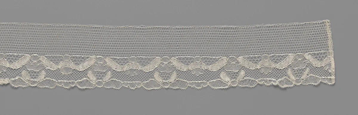 Strook kloskant met w-vorm rond wolk-achtige motieven by anonymous, other, 1840-1849