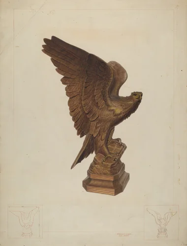 Carved Eagle by Edward L. Loper, index of american design, 1938