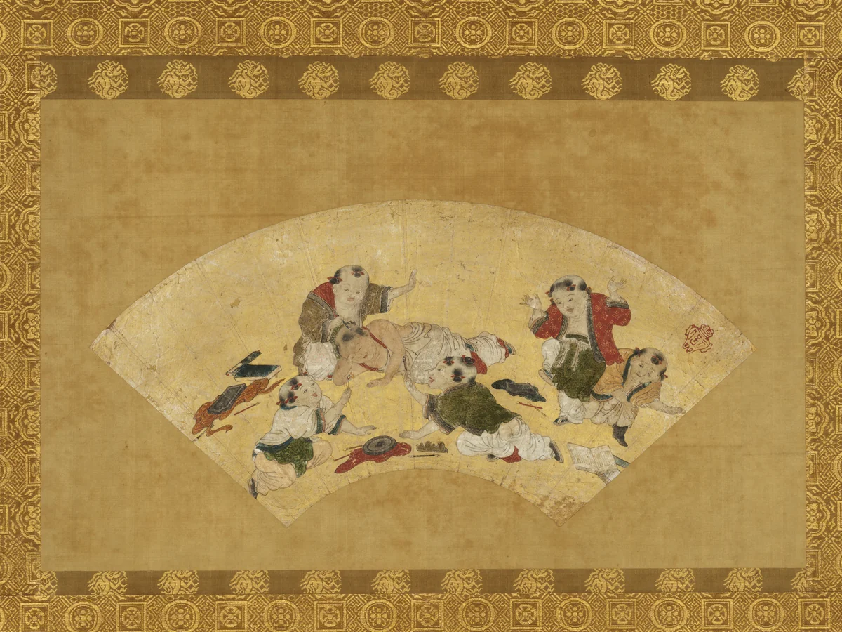 Chinese Boys at Play by Kano Motonobu (狩野元信), painting, 1500-1549