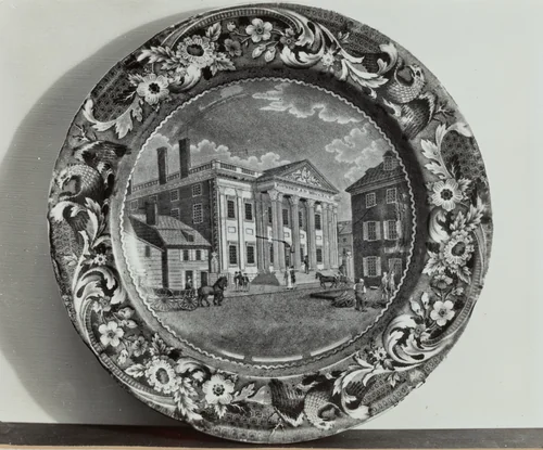 Plate - "Bank of U.S., Philadelphia" by Helmut Hiatt, index of american design, 1936