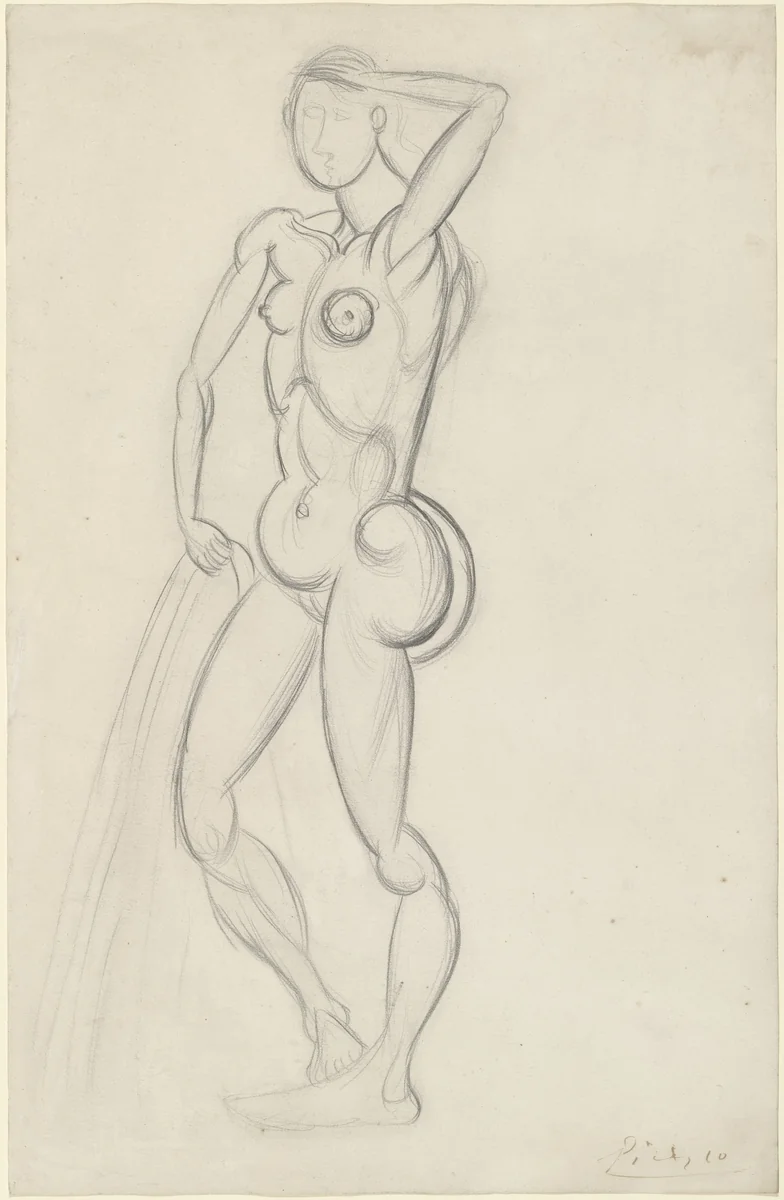 Bather by Pablo Picasso, drawing, 1908