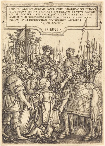 The Justice of Trajan by Sebald Beham, print, 1537