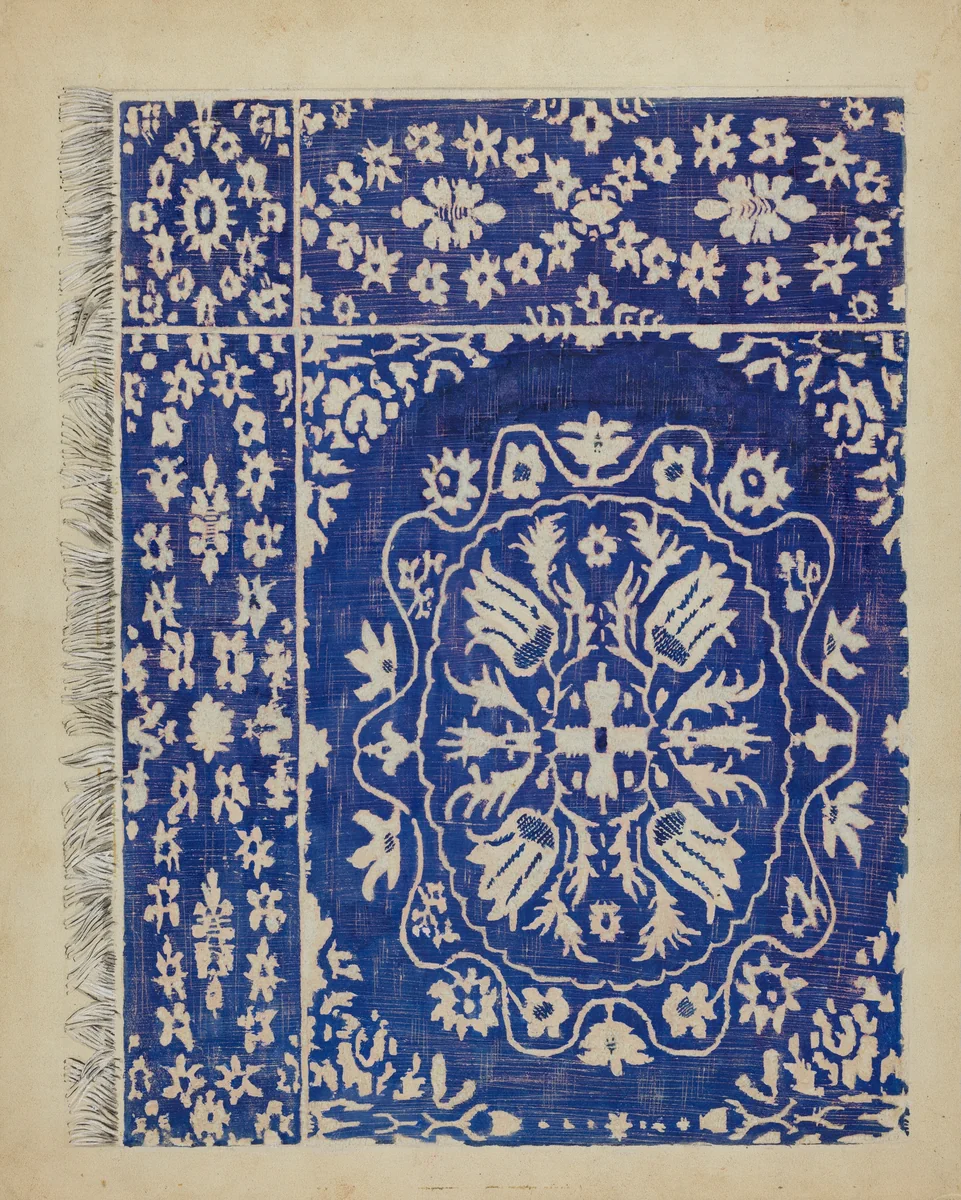 Woven Coverlet by Ernest A. Towers, Jr., index of american design, 1935-1942