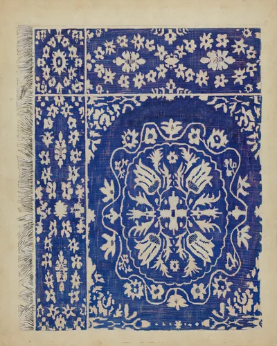 Woven Coverlet by Ernest A. Towers, Jr., index of american design, 1935-1942