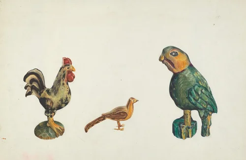 Wooden Birds by Alice Domey, index of american design, 1935-1942