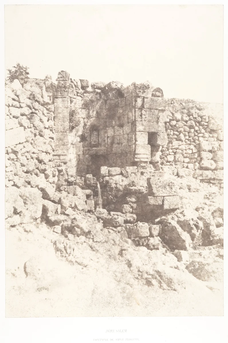 Jérusalem, Fontaine de Saint-Philippe by Auguste Salzmann, photograph, 1854-1859