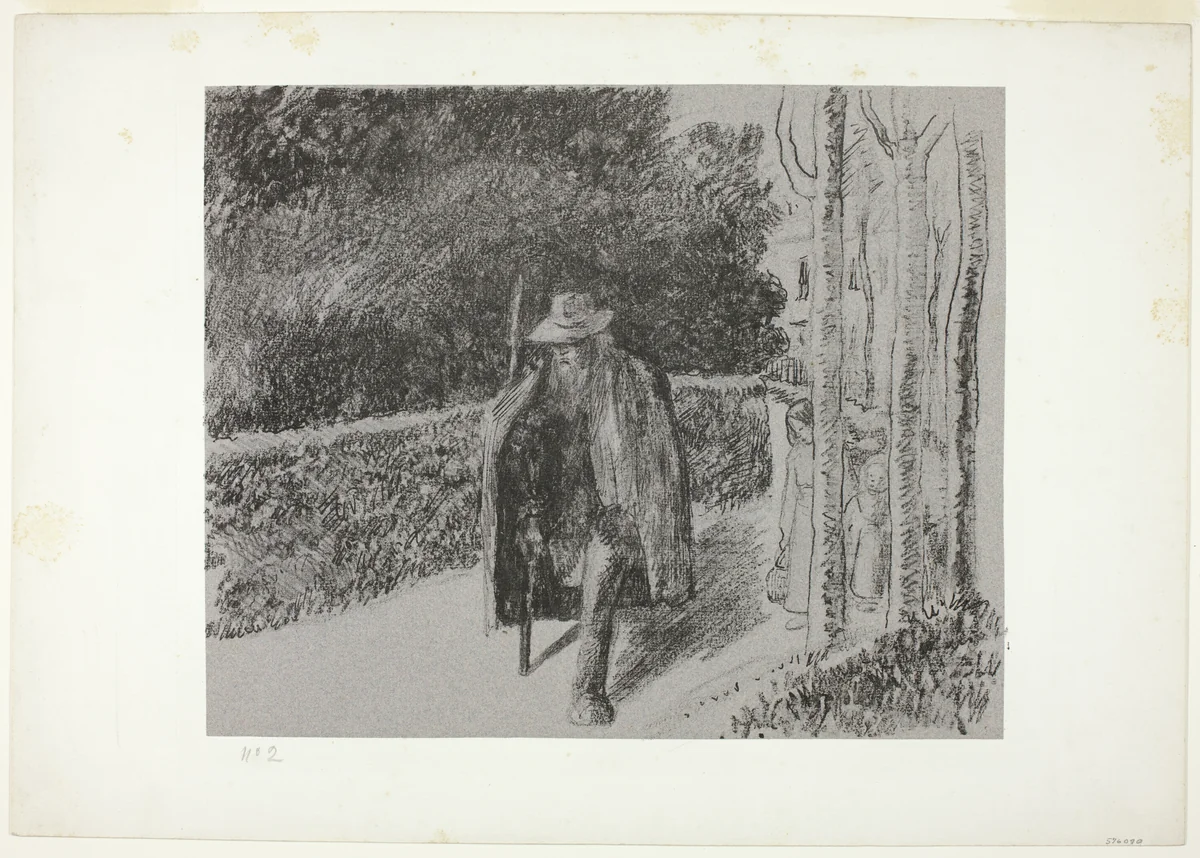 Beggar with Crutch by Camille Pissarro, print, 1897