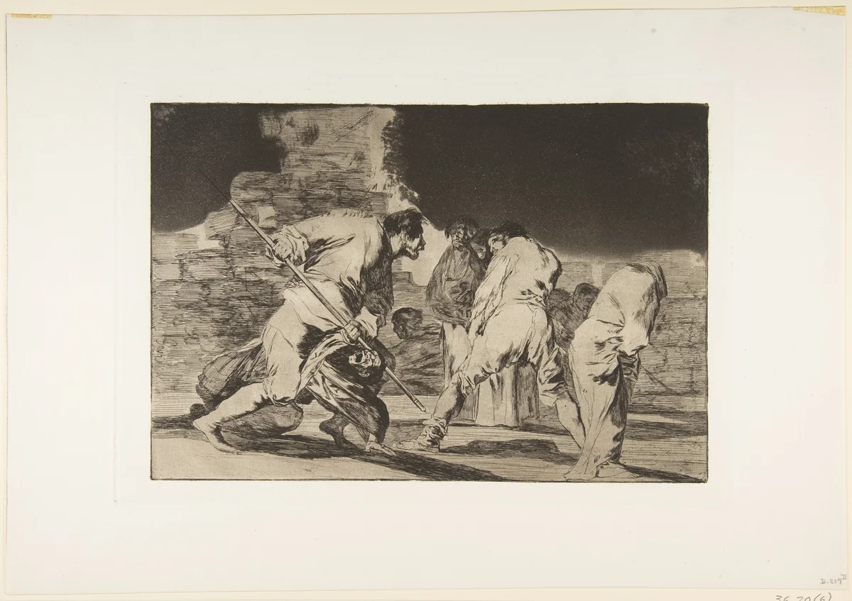 'Cruel Folly', from the 'Disparates' (Follies / Irrationalities) by Goya, print, 1810-1820