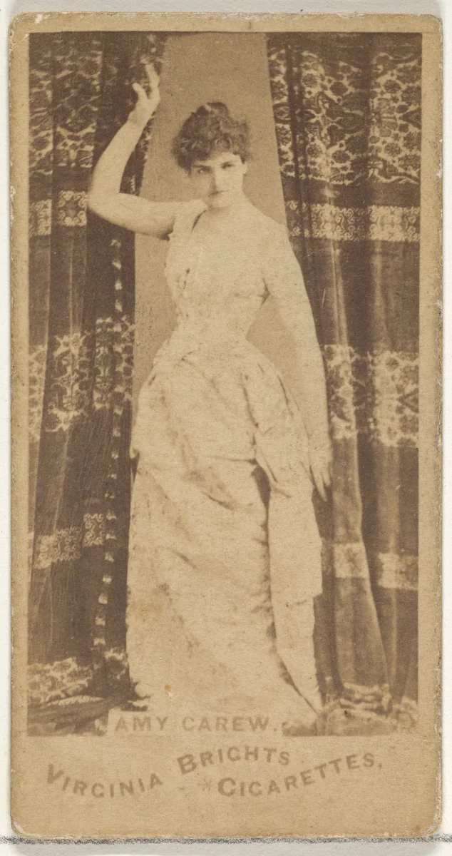 Amy Carew, from the Actors and Actresses series (N45, Type 1) for Virginia Brights Cigarettes by Allen & Ginter, photograph, 1885-1891