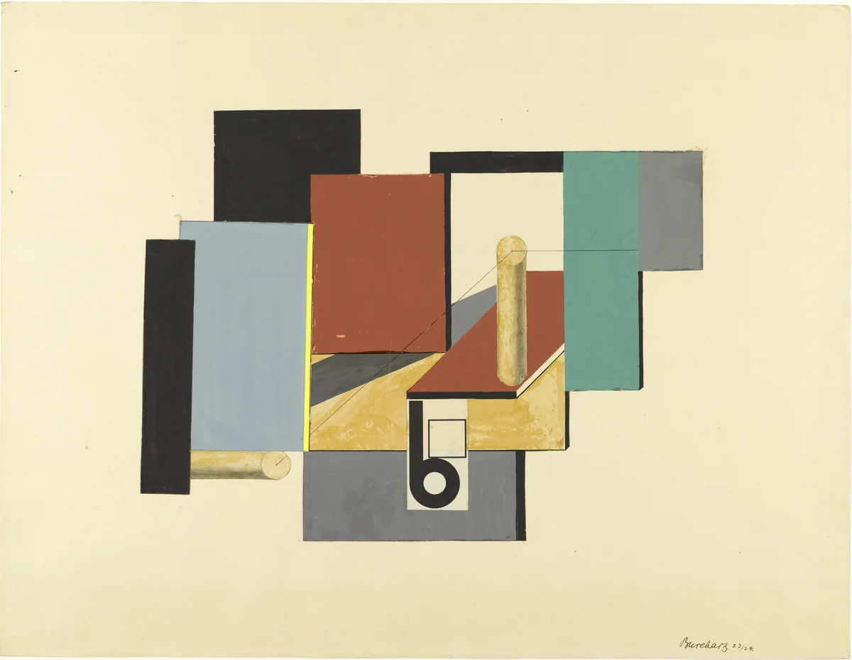 Construction with "B" by Max Burchartz, drawing, 1923