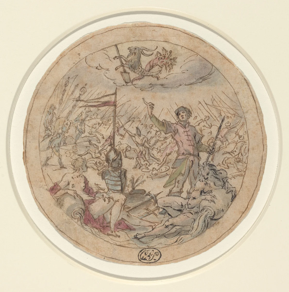 Allegory on the Turkish Wars by Hans von Aachen, drawing, 1600