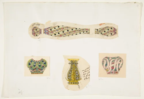 Four Designs for Vases by anonymous, drawing, 1800-1899