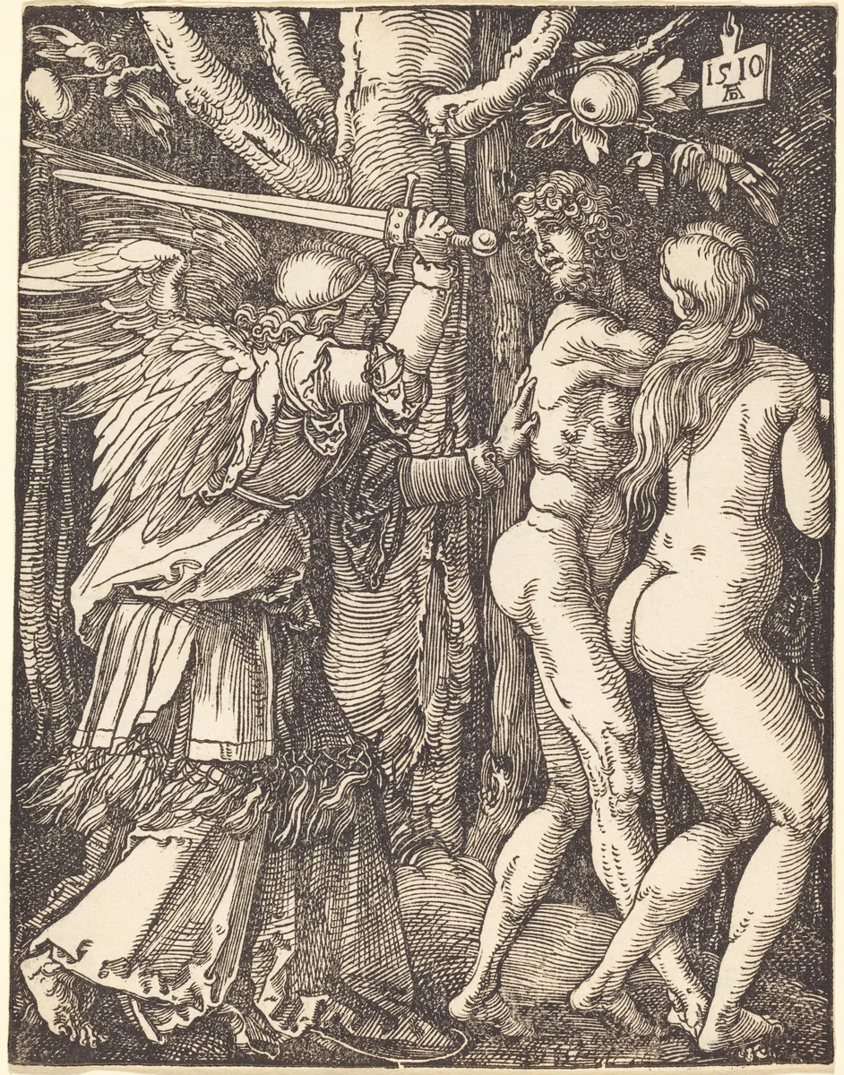 The Expulsion from Paradise by Albrecht Dürer, print, 1510