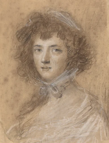 Head and Bust of a Woman by Sir Joshua Reynolds, drawing, 1723-1792
