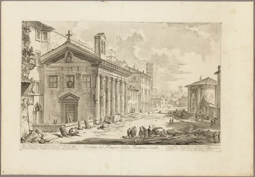 View of the Temple of Fortuna Virilis. Now the Armenian church of S. Maria Egizziaca, from Views of Rome by Giovanni Battista Piranesi, print, 1750-1759