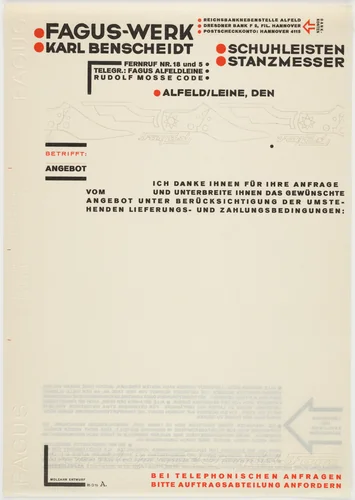 Fagus-Werk, Karl Benscheidt by Johannes Molzahn, design, 1922