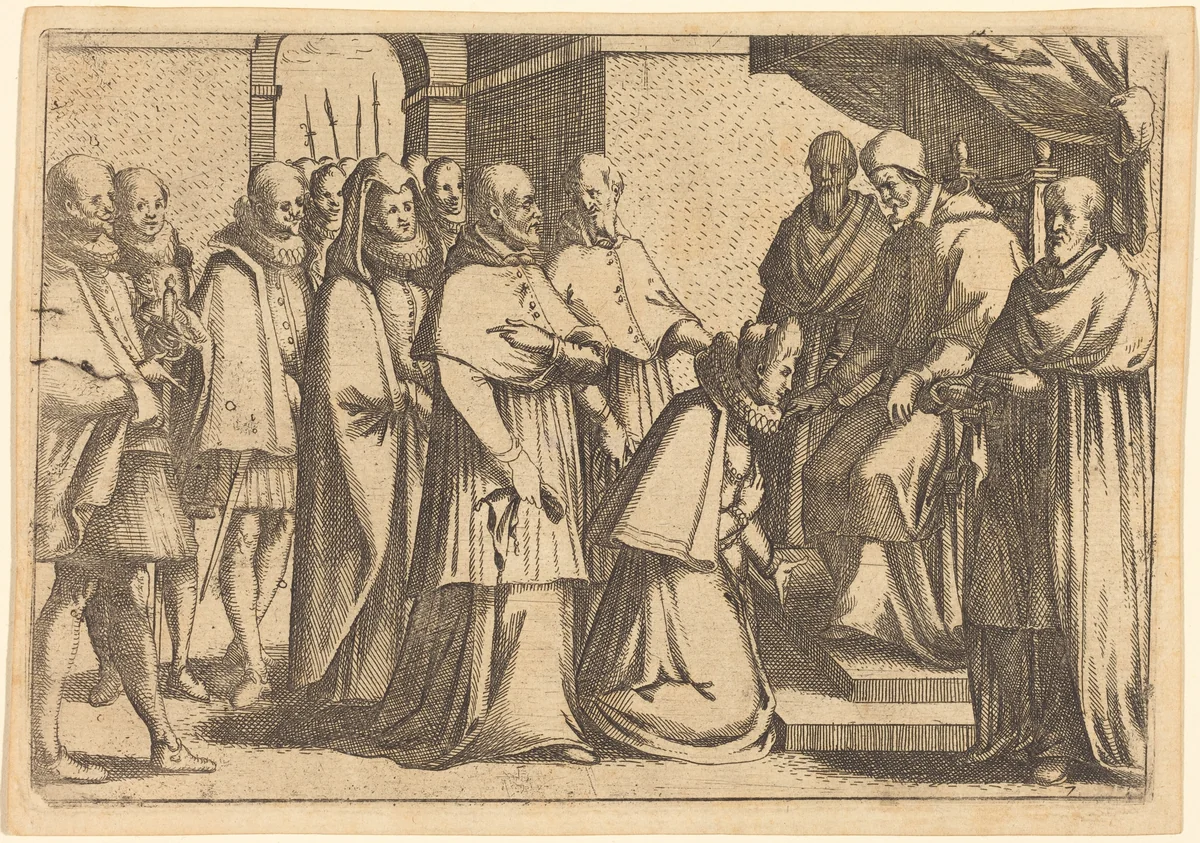Papal Audience by Jacques Callot, print, 1612