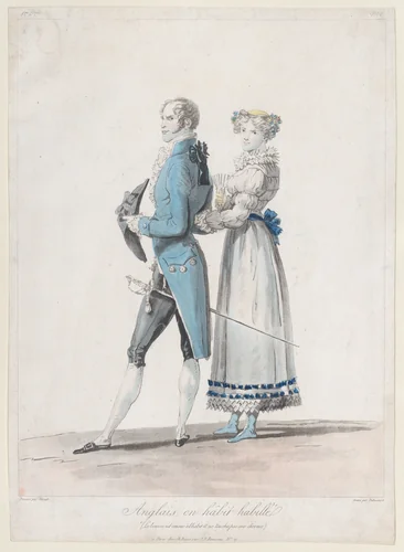 Anglais en Habit Habille; from Collections de Costumes dessinés by Louis Philibert Debucourt, print, 1814-1824